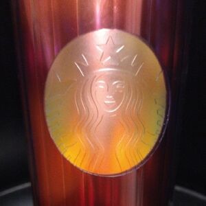 Starbucks Metallic Red and Gold Tumbler